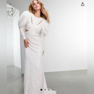 NWT: Floral White Lace Bridal Gown